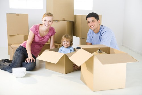 Local removals team preparing boxes for a move in Oldmalden