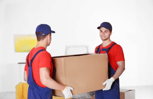 Professional man and van moving furniture in Oldmalden