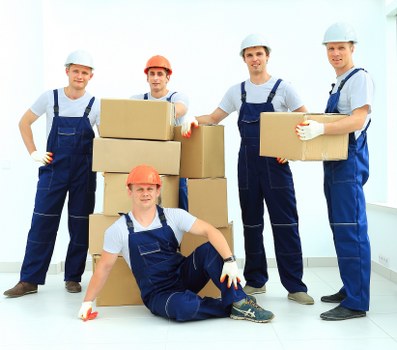 Packed household furniture ready for storage in Oldmalden